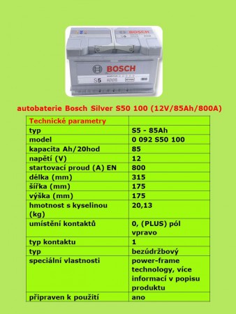 Bosch S50 100 (12V/85Ah/800A)